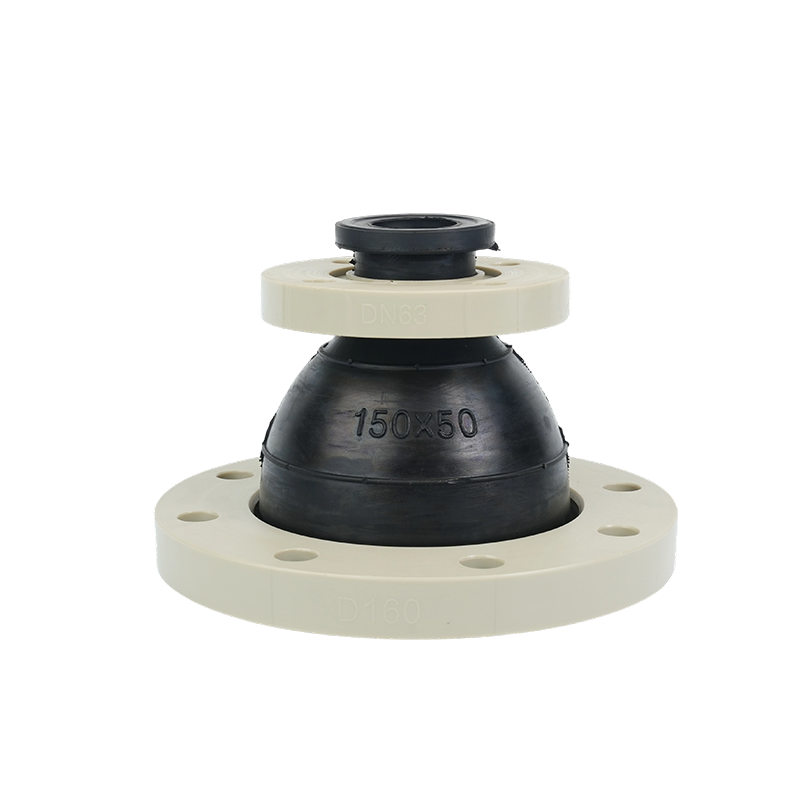Conector flexible con brida reductor excéntrico β--PPH